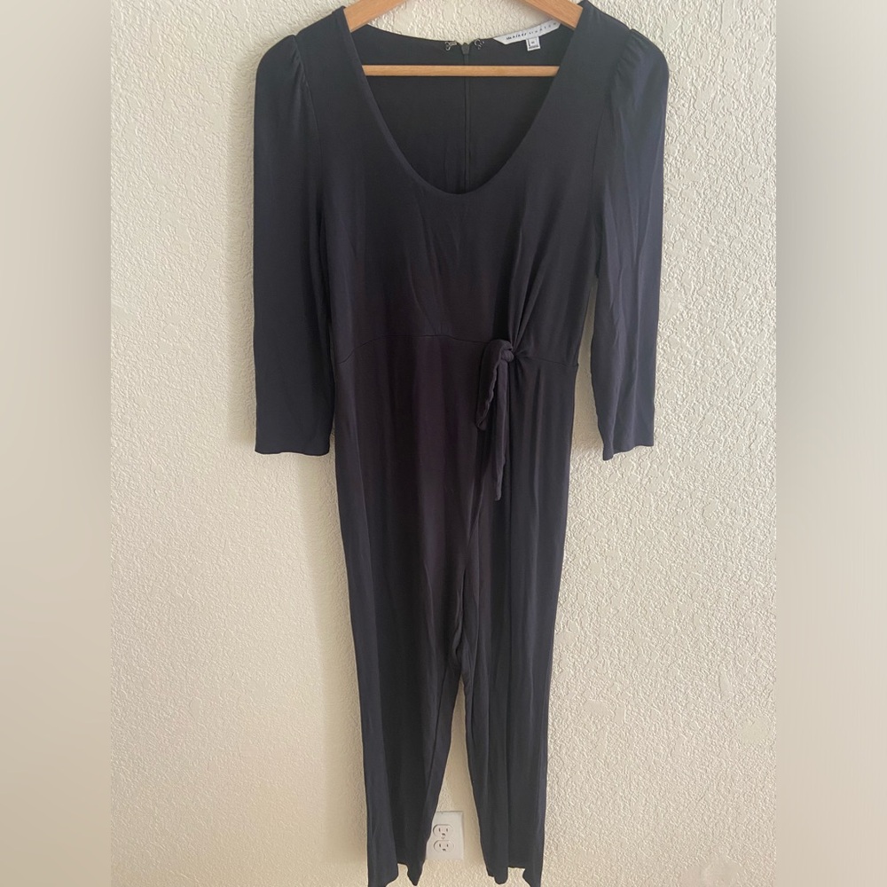 The Nines by HATCH 3/4 Sleeve Tie Waist Maternity Jumpsuit